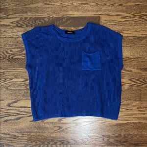 Blue Knit Sleeveless Top